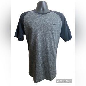 Hurley Black and Gray Short Sleeve Shirt